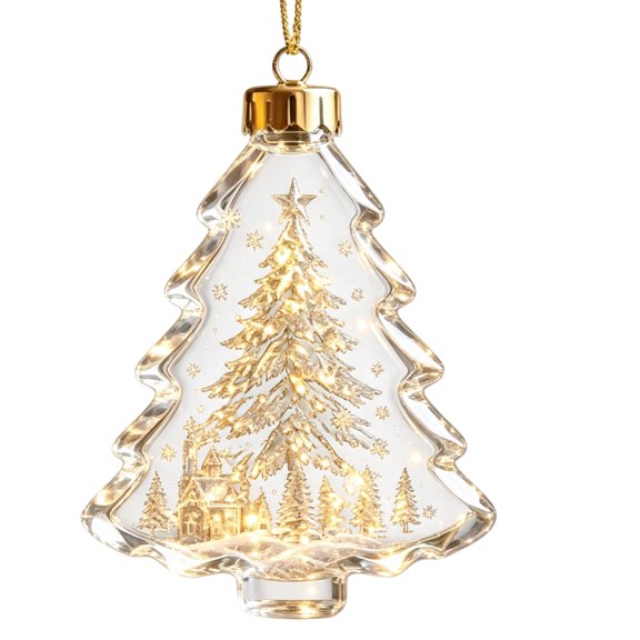 Suncoda Christmas Decorations, Acrylic Assorted Pendants Xmas Ornament, Vintage Christmas Tree Decorations Hanging for Xmas Tree Window Door