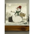 thumbnail image 4 of Sullivans Darren Gygi Snowman with Suitcase Canvas, Museum Quality Giclee Print, Gallery Wrapped, Handcrafted in USA 9"W Off-White, 4 of 4