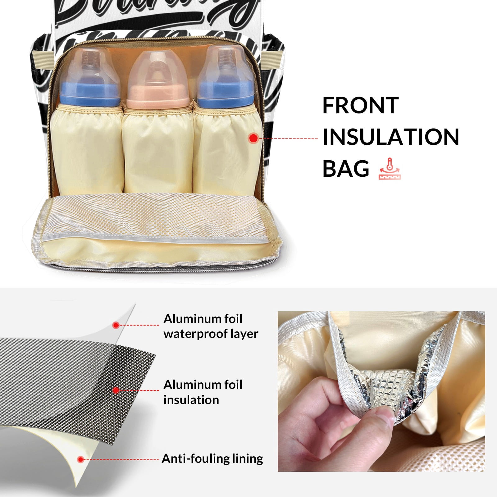 Happy Birthday Diaper Backpack – Large Capacity, Insulated Baby Bottle Pocket, Multifunctional Mommy Bag for Boys & Girls