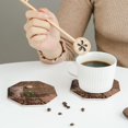 thumbnail image 6 of Disketp Coffee Beans Funny Coasters,6 Pcs Leather Coasters With Holder, Perfect Housewarming Hostess Gifts,Protect Furniture From Water Marks Scratch And Damage, 6 of 9