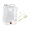 thumbnail image 2 of Contenedor de agua dispensador de bebidas de 28L con amplia abertura de llenado, cubo de almacenamiento de agua con tapa y asa para conducir, picnic,, 2 of 8