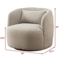 thumbnail image 6 of 34" Wide Taupe Bouclé Swivel Barrel Accent Chair with Pillow, Modern Upholstered Armchair, 6 of 12