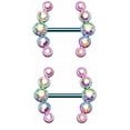 thumbnail image 1 of Nipple Rings Colorline Sparkle Ray Multi-Gem Sold as a pair, 1 of 1