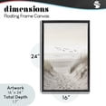 thumbnail image 3 of Seagulls over Sandy Footprints Black Framed Floater Canvas Wall Art, design by Decent Exposures, 3 of 10
