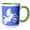 Green/White, variant on 3drose, Motor X Dirt Bike Monotone Vector Art White Design, 11oz Two-tone Yellow Mug