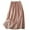 Pink, variant on Womens Cotton Linen Midi Skirts Casual Swing Flowy Layer Skirt Elastic Waist Drawstring Skirts