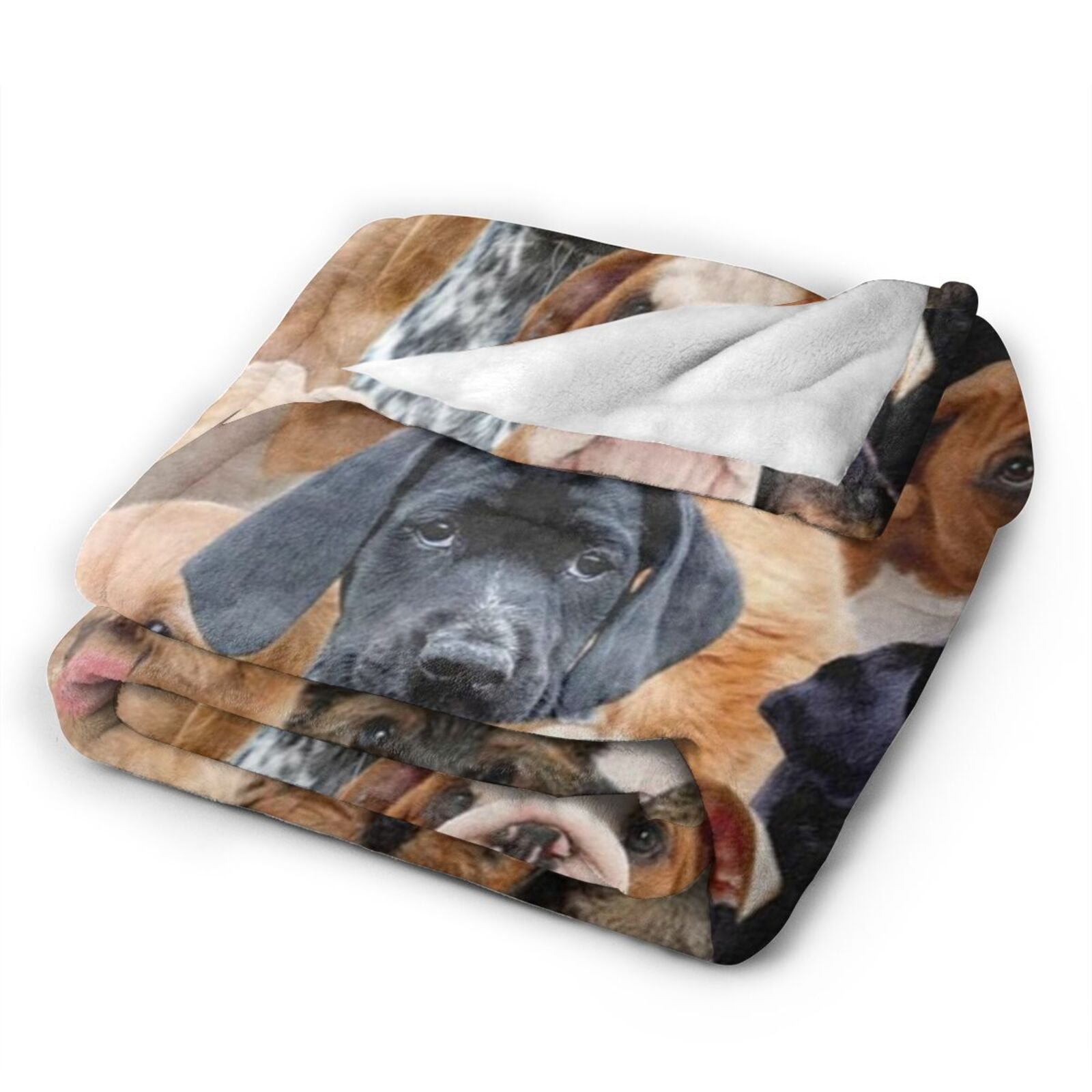 Wijzvio Dog Family Throw Blanket Soft Fuzzy Fleece Blanket For Couch Bed Living Room Decoration 60"X50"