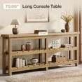 thumbnail image 6 of Tribesigns 70.86-Inch ExtraLong Console Table, Farmhouse 3-Tier Entryway Table, Wood Sofa Table for Living Room, Hallway, Light Brown, 6 of 7