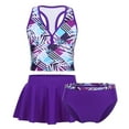 thumbnail image 5 of MSemis Girls 3 Piece Swimsuits Floral Tankini Set with Skirt Swimsuit Bathing Suit,Sizes 4-14 Purple 7-8, 5 of 6