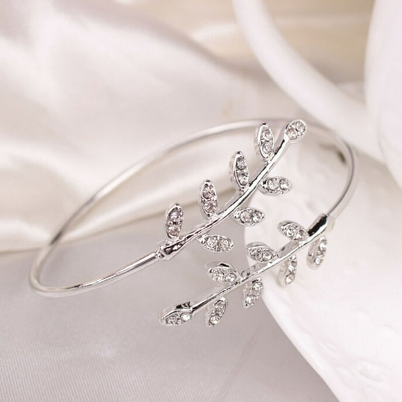 Fashion Women Leaf Cuff Charm Open Bracelet Bangle Arm Jewelry SL