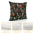 thumbnail image 4 of COMIO Mushroom Pillow Cover Print Red Strawberry Trippy Mushrooms Square Throw Pillow Cover for Bed or Sofa Decor Jungle Rustic Wild Plants Palm Leaves Decorative Cushion Cover, 4 of 5
