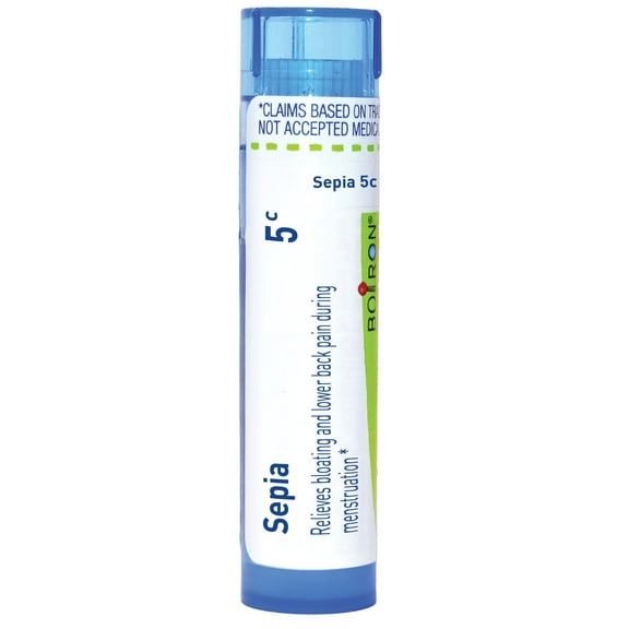 Boiron Sepia 5C, Homeopathic Medicine for Bloating And Lower Back Pain During Menstruation, 80 Pellets