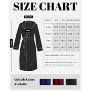 AMITOFO Long Hooded Robes for Women Luxurious Plush Bathrobes with Pockets & Waist Belt Full Length Bathrobe Winter Warm Sleepwear - L & Gray