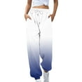 thumbnail image 2 of SMihono Clearance Ladies Full Length Sweatpants Women's Fashion Casual Printing Pocket Elastic Waist Trousers Long Straight Pants Sweatpants Dark Blue XXXL, 2 of 6
