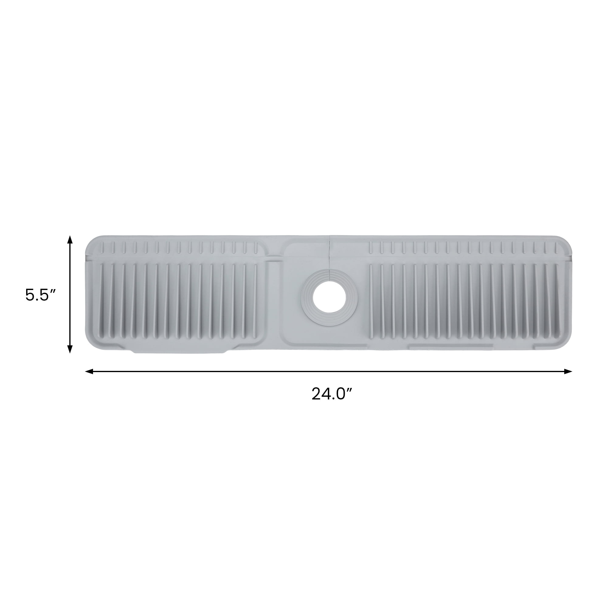 Unique Bargains Sink Splash Guard Mat with Adjustable Button Gray 24.0*5.5*0.8 inch