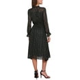 thumbnail image 3 of INSPIRE CHIC Women's Dress  Metallic Stars Smocked Waist Sheer Puff Sleeve Party Midi Dresses with Lining XS Black, 3 of 6
