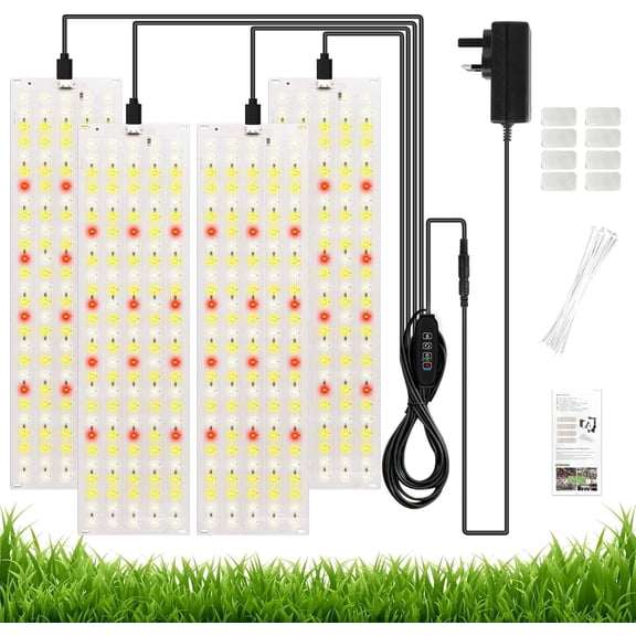 LOFTER-PRO Grow Light, Ultra-Thin Panel Grow Lights for Indoor Plants,540LEDs Full Spectrum Grow Lights with 3/9/12H Timer,10 Dimmable Levels for Plants Growing for Under Cabinet Plant (4PCS)