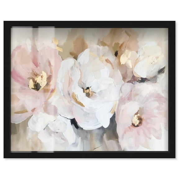 White Mist Blooms Shadowbox Print Landscape Art by Art Remedy, Black Frame, 20 x 16