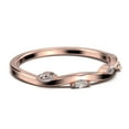 thumbnail image 3 of 0.16Ct 3X1.5mm Marquise Cut Diamond Moissanite 18K Rose Gold Over Silver Wedding Band, 3 of 4