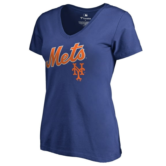 Women's Royal New York Mets Core Wahconah V-Neck T-Shirt