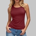 thumbnail image 5 of GEWSEY Tank Tops with Built in Bra for Women 2026 Racerback Workout Lounge Camisole Summer Sports Padded Cami Tube Casual Yoga Tops (Wine, L), 5 of 7