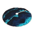 thumbnail image 2 of Bingfone Christmas Tree Skirt Mat Christmas Decoration Interior -Blue Marble And Gold, 2 of 8
