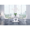 thumbnail image 1 of homeroots kitchen & dining 383826 White tone Oval Style Marble top and base Dining Table, 1 of 1