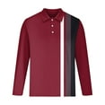 thumbnail image 2 of Felirenzacia Big and Tall Men's Breathable Performance Golf Polo, Short Sleeve Soft Knit Active Striped Shirt, Wine,XL, 2 of 4