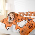 thumbnail image 3 of Feelyou Cute Ghost Pumpkin Twin Bedding, Spooky Spider Web Bedding Comforter Set, Orange, Halloween Reversible, 7 Pieces, 3 of 7
