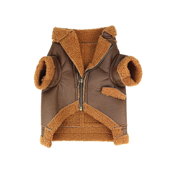 kladzum Dog Clothes Punk Leather Sweater Dog Fall and Winter Clothes Four-Legged Padded Coat Warm Dog Coat Dogs Costume Jacket