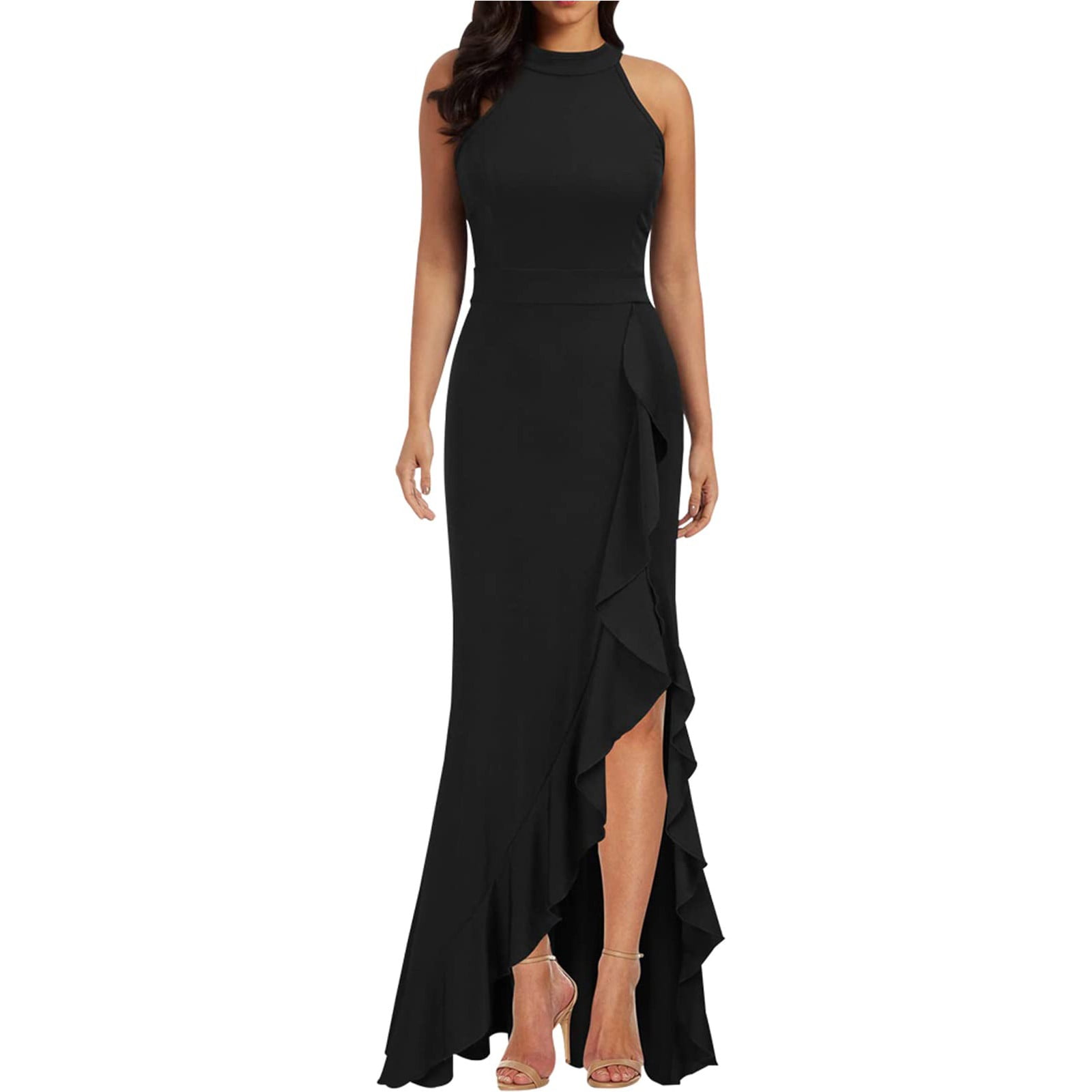 Women White Midi Swing Wedding Bridesmaid Dress 3458# Women White Midi Swing Wedding Bridesmaid Dress 3458#
