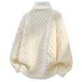 thumbnail image 5 of Men's Turtleneck Cable Knit Sweater Long Sleeve Chunky Casual Pullover Top, 5 of 6