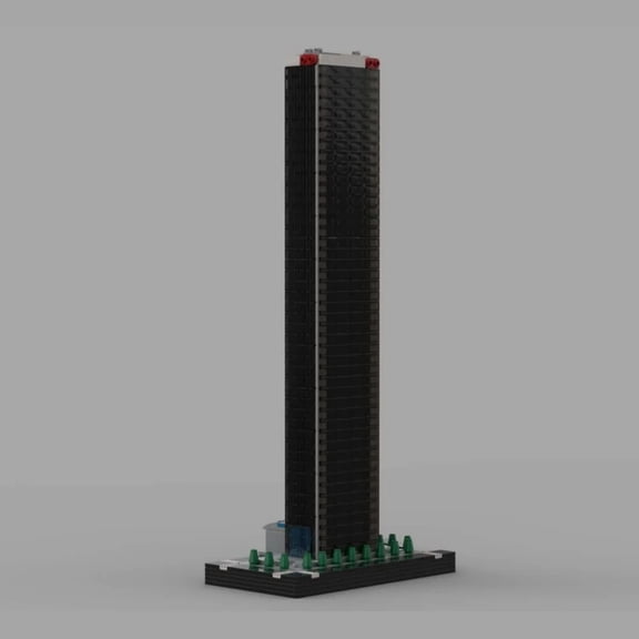 MOC-93743 AON Center Ver 4 Modular Building Blocks Set Skyscraper MOC Bricks Toys 1：650 Model 1728pcs