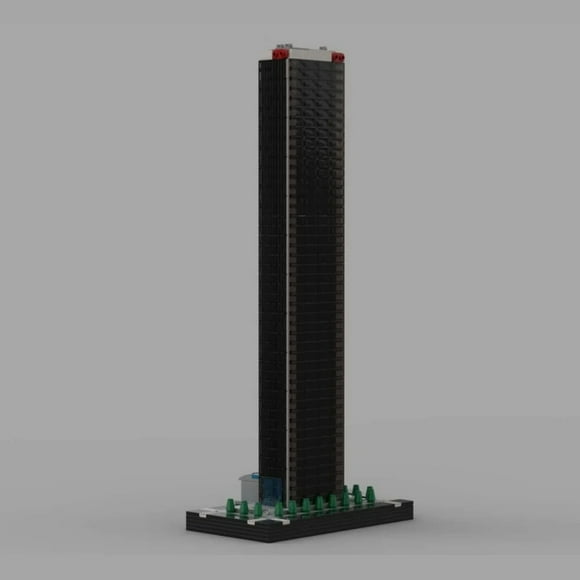 MOC-93743 AON Center Ver 4 Ensemble de Blocs de Construction Modulaires Gratte-Ciel Briques MOC Jouets Modèle 1:650 1728 Pcs