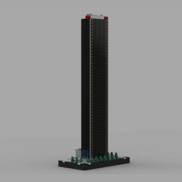 MOC-93743 AON Center Ver 4 Modular Building Blocks Set Skyscraper MOC Bricks Toys 1:650 Model 1728pcs