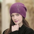 thumbnail image 5 of Wool Slouchy Knit Beanies Winter Hats for Women Soft Warm Slouch Skull Beanie Cap, 5 of 5
