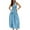 Blue, variant on SRZYMJ Women Long Skirt 2 Pieces Set Hollow Out Eyelet Lace Tie Front Vest and Skirt 2PCS Outfits Vintage Solid Color Set