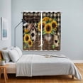 thumbnail image 5 of Curtains 84 Inches Long 2 Panels, Yellow Sunflowers Grommets Window Treatment Curtain, Western Star Brown Farmhouse Plaid Thermal Curtains Drapes for Living Room/Bathroom, 5 of 9