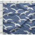 thumbnail image 2 of Soimoi Bird Print Silk Fabric Decor Sewing Fabric By The Yard 42 Inch WideDecorative Fabric For Shirts Suits Ties Blue, 2 of 5
