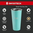 thumbnail image 5 of SWISS+TECH 16 oz Insulated Tumbler with Lid, 2 Pack Stainless Steel Cups, Double Wall Pint Cup Glasses (Green Turquoise&Black), 5 of 7