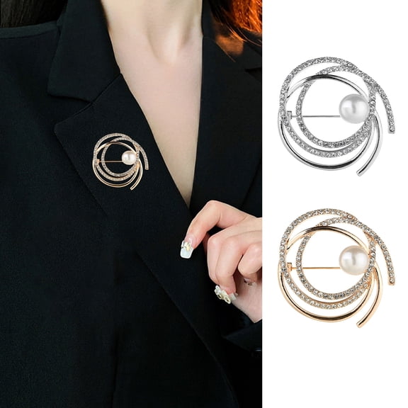 SmartBy Women Brooch Pin Faux Pearl Rhinestone Elegant Sweater Shawl Scarves Clip Breast Pin Charm Dress Decoration Clothing Ornament Wedding Party Jewelry