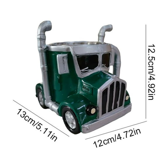 200-250ml Funny Semi-Truck Coffee Mugs Stainless Steel Drinkware Cups Handcrafted Water Bottle Resin Beer Mug for Novelty Gift
