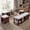 Walnut + White Cushion, variant on Advwin Extendable Dining Table Set with Storage Benches & Stools, 6-Piece Corner Breakfast Nook Table Set for 6, Space-Saving Design with Wine Glass Holder for Kitchen & Dining Room, Natural