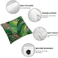 thumbnail image 4 of COMIO  2Pack Tropical Green Leaves Throw Pillow Cover with Geometric Background Home Decorative Square Cushion Covers Home Decor Palm Pillowcase, 4 of 6