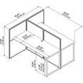 thumbnail image 6 of Pemberly Row 60W 2 Person Engineered Wood Cubicle Desk with 45H Panels in White, 6 of 7