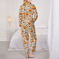 thumbnail image 3 of Bingfone Womens Pajama Sets Autumn Pumpkin Blossoms Print,Long Sleeve Loungewear Pajamas Set-Small, 3 of 8