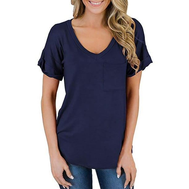 Download Selfieee - Selfieee Women's Loose T Shirts V Neck Short ...