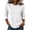#177White, variant on Womens Cotton Casual 3/4 Sleeve T Shirts Crew Neck Loose Fit Tops Solid Basic Tops Tees