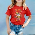 thumbnail image 2 of Girls Carnival Print Short Sleeve T-Shirt Colorful Festival Graphic Round Neck Top for Kids – 3/4 Sleeve Gradient Design Happy Carnival Outfits Toddler Boys Girls Crewneck Tees., 2 of 3