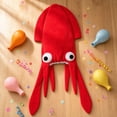 thumbnail image 5 of Novelty Squid Hat Octopus Costume Accessory for Halloween Party Photo Props Festive Decoration, Red, 5 of 5